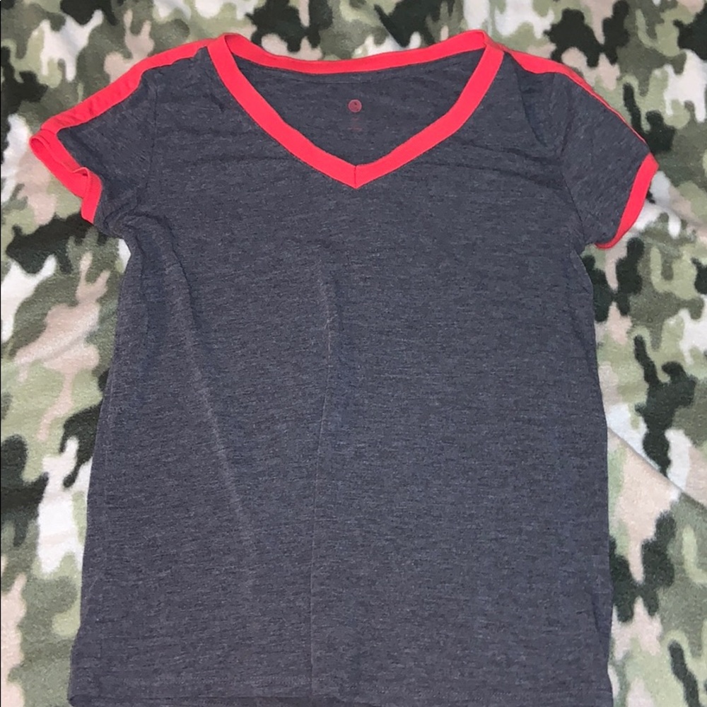 2/$10 Juniors SO Blouse Gray & Red size S